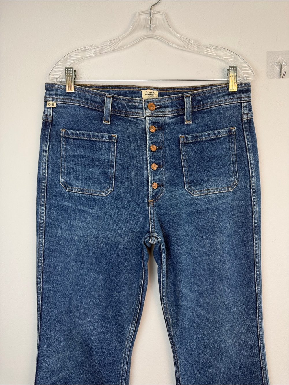 Citizen of Humanity Maisie Ultra High Rise Patch Pocket Flare Jeans Size 27 USA - Picture 3 of 16